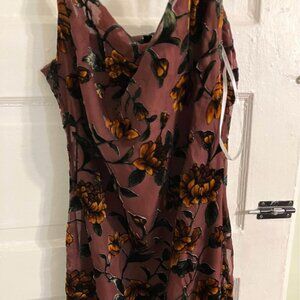 Lulus Plum Floral Maxi Dress, Size XS